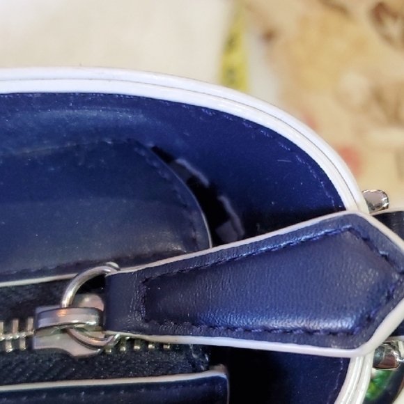 Vera Bradley Blue Satchel with Structured Design and Silver Hardware - Picture 10 of 10